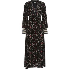Celestial Print Black Dress with Sash Tie, EUC size Medium